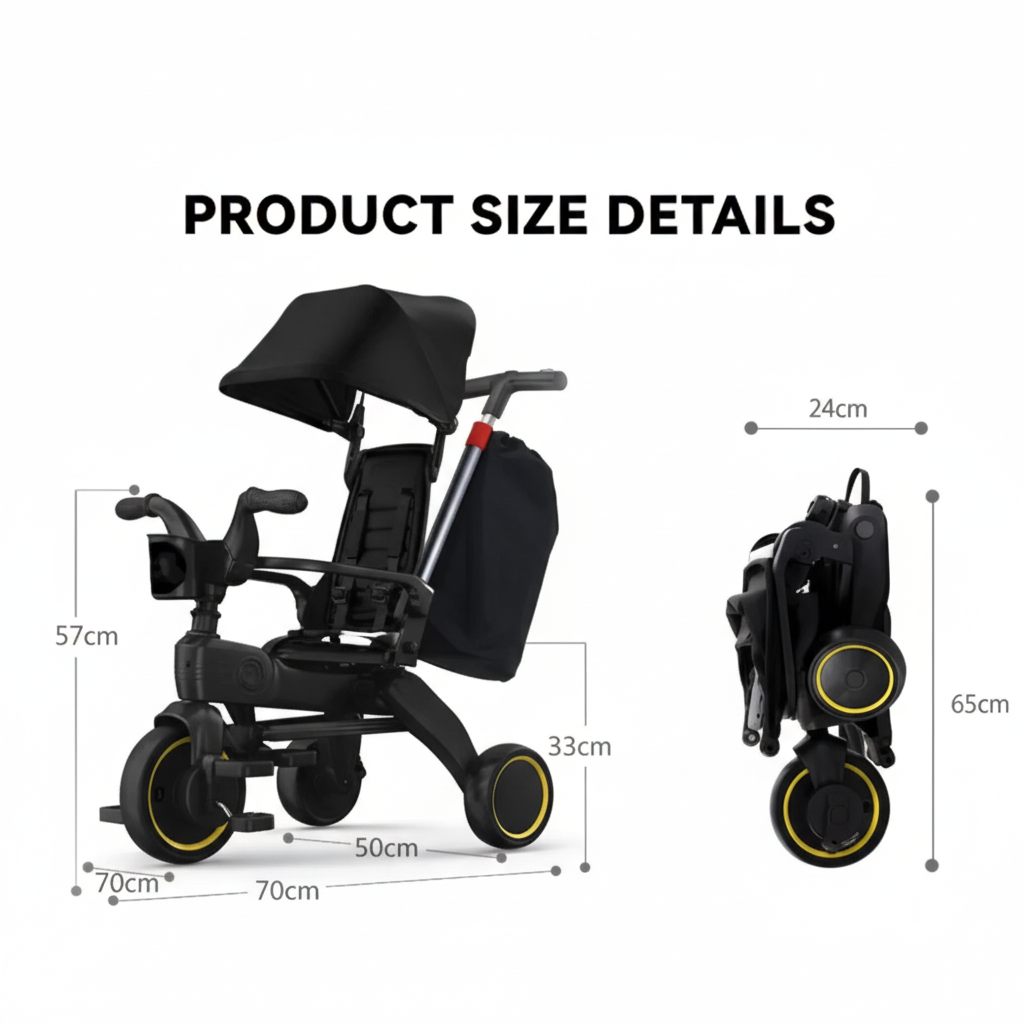 Baby Foldable Stroller – Lightweight & Portable Baby Pram for Travel