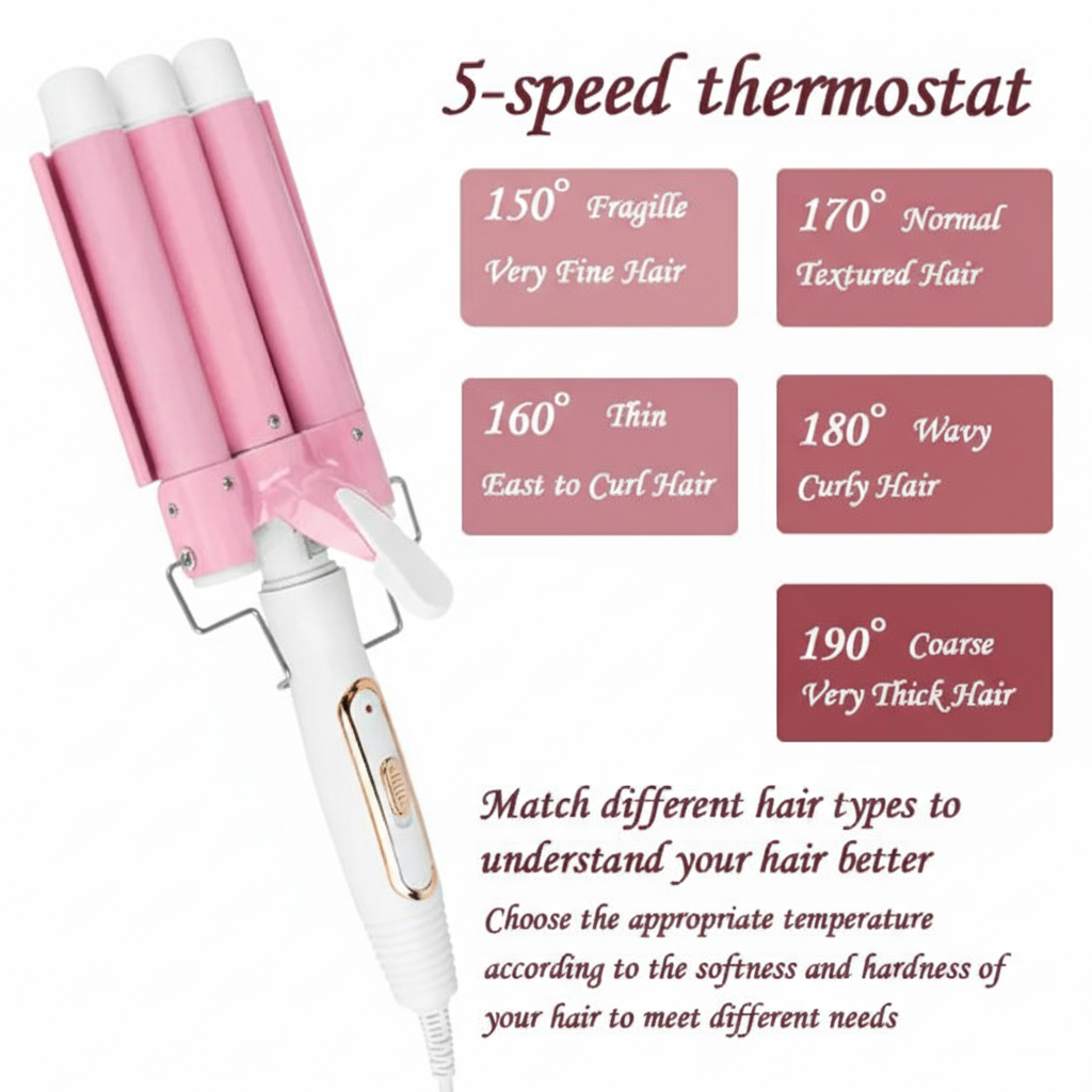 3-in-1 Electric Heating Hair Curler | Curl, Straighten & Volumize Easily