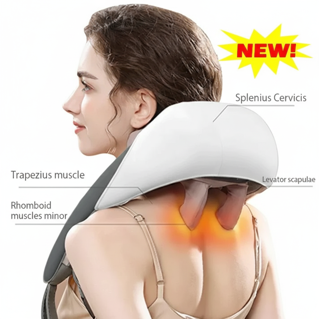 "3D Kneading Massager – Neck & Back Relief"