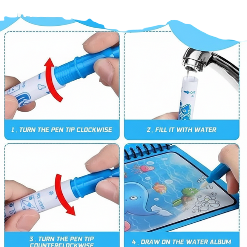 Reusable Magic Water Painting Book – Fun Learning Activity for Children