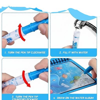 Reusable Magic Water Painting Book – Fun Learning Activity for Children